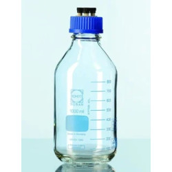 FLACON ISO EN VERRE DURAN GL 45 AVEC BOUCHON 4 PORTS POUR HPLC, 1000 ML
