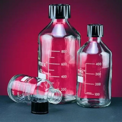 FLACON EN VERRE PYREX GRADUE COL A VIS SVL 60 AVEC BOUCHON, 5000 ML