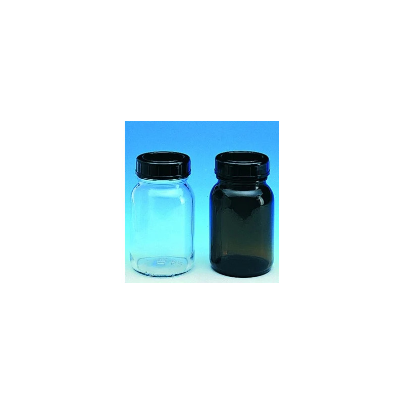 FLACON EN VERRE BRUN A COL LARGE GL 40 CAPACITE 100 ml SANS BOUCHON PAR 56