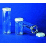 FLACON PILULIER EN VERRE A COUVERCLE COIFFANT EN PE 40 ml HAUTEUR X DIAMETRE 80 x 30 mm PAR 200