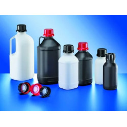 FLACON ROND EN POLYETHYLENE HAUTE DENSITE BLANC 500 ml, GL45 HOMOLOGUE UN, SANS BOUCHON