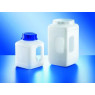 FLACON CARRE EN POLYETHYLENE HAUTE DENSITE A COL LARGE ET POIGNE, AVEC BOUCHON 4400 ml