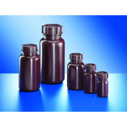 FLACON EN POLYETHYLENE BASSE DENSITE BRUN A COL LARGE SANS BOUCHON, 250 ml