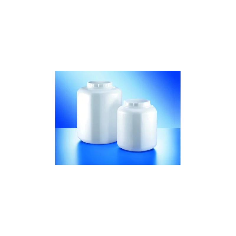 BIDON OCTOGONAL EN POLYETHYLENE A COL LARGE, 10 LITRES AVEC BOUCHON