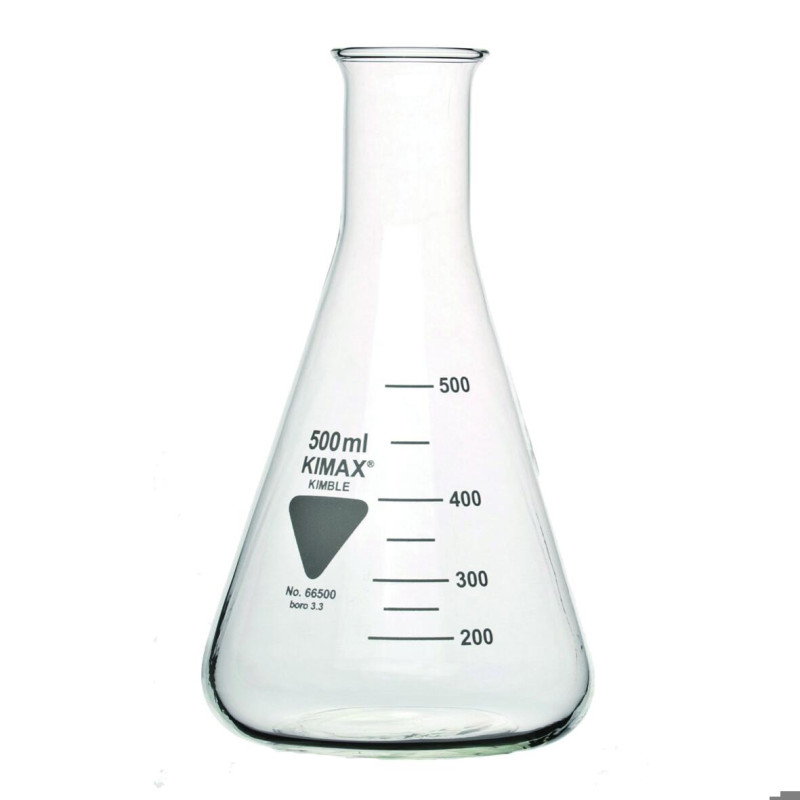 FIOLE ERLENMEYER EN VERRE BOROSILICATE A COL ETROIT 50 ml PAR 10