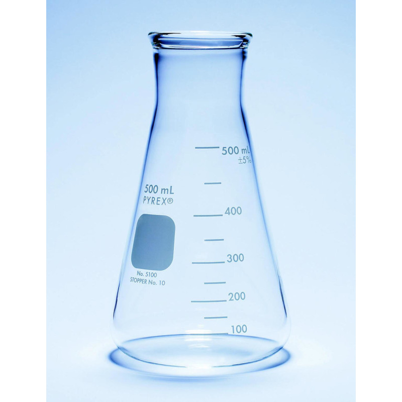 FIOLE ERLENMEYER EN VERRE PYREX A COL LARGE USAGE INTENSIF 1000 ML PAR 6