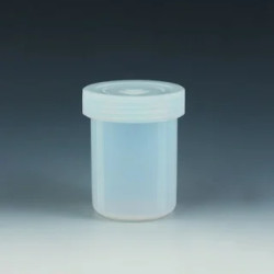 FLACON CYLINDRIQUE EN PFA AVEC COUVERCLE A VIS, 60 ml