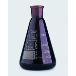 FIOLE ERLENMEYER EN VERRE BRUN BOROSILICATE 100 ml RODAGE 29/32