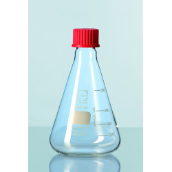 FIOLE ERLENMEYER EN VERRE DURAN COL A VIS GL 32 AVEC BOUCHON, 1000 ml
