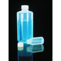 FLACON ROND EN FEP A COL ETROIT A VIS AVEC BOUCHON, 2000 ML