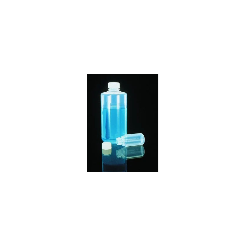FLACON ROND EN PFA A COL ETROIT A VIS AVEC BOUCHON, 30 ML