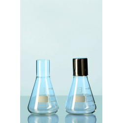 FIOLE ERLENMEYER DE CULTURE EN VERRE DURAN, COL DROIT