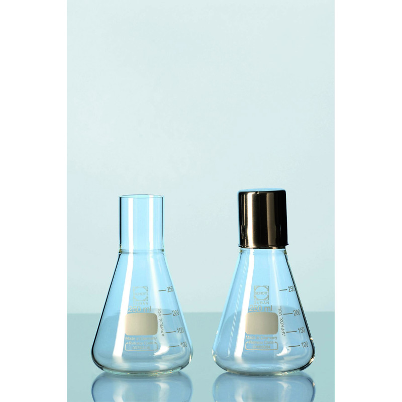 FIOLE ERLENMEYER DE CULTURE EN VERRE DURAN COL LARGE 100 ml