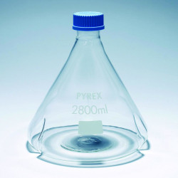 FIOLE DE CULTURE SELON FERNBACH EN VERRE PYREX 2800 ml, A COL