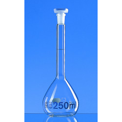 FIOLE JAUGEE EN VERRE BLAUBRAND® A COL RODE, CLASSE A, AVEC BOUCHON EN POLYPROPYLENE, RODAGE 10/19, CAPACITE 20 ml