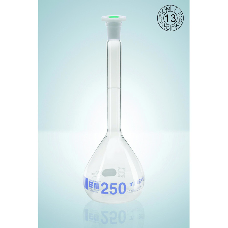 FIOLE JAUGEE EN VERRE DURAN HIRSCHMANN A COL RODE 10/19 CLASSE A BOUCHON EN POLYPROPYLENE 5 ml