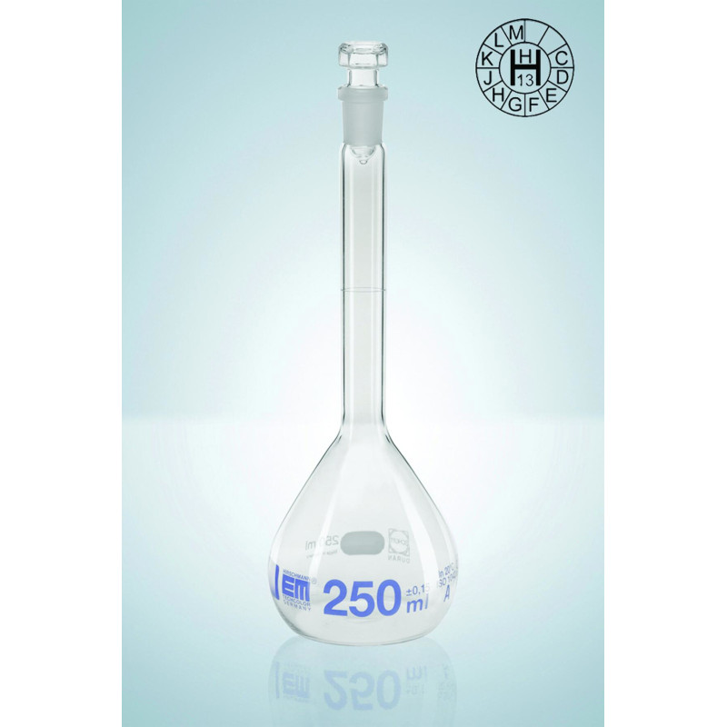 FIOLE JAUGEE EN VERRE DURAN HIRSCHMANN A COL RODE 34/35 CLASSE A BOUCHON VERRE 5000 ml