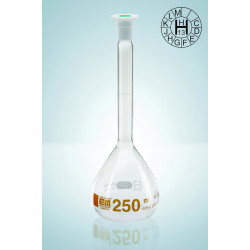 FIOLE JAUGEE EN VERRE DURAN HIRSCHMANN A COL RODE 14/23 CLASSE A GRADUATION BRUNE BOUCHON EN POLYPROPYLENE 200 ml