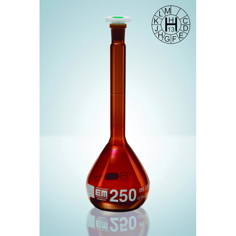FIOLE JAUGEE EN VERRE BRUN DURAN HIRSCHMANN A COL RODE 10/19 CLASSE A BOUCHON EN POLYPROPYLENE 5 ml