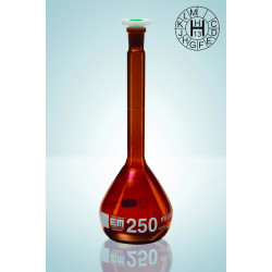 FIOLE JAUGEE EN VERRE BRUN DURAN HIRSCHMANN A COL RODE 12/21 CLASSE A BOUCHON EN POLYPROPYLENE 100 ml