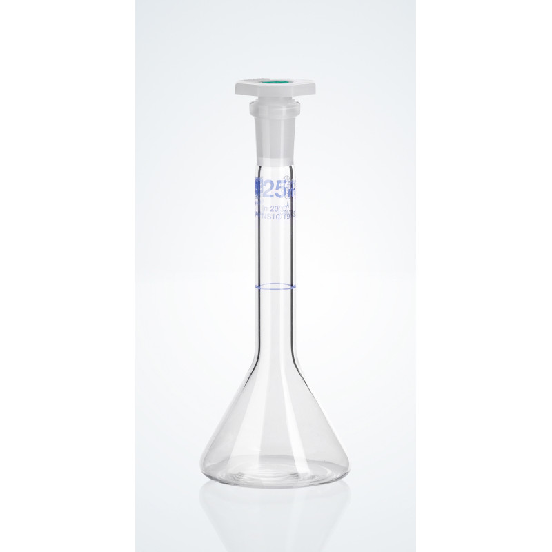 FIOLE JAUGEE EN VERRE DURAN HIRSCHMANN A COL RODE 7/16 FORME TRAPEZOIDALE, CLASSE A BOUCHON EN POLYPROPYLENE 2 ml