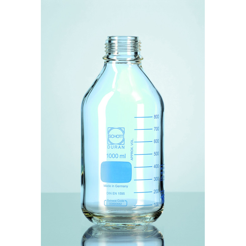 FLACON ISO EN VERRE DURAN COL A VIS GL 45 RESISTANT A LA PRESSION 250 ml
