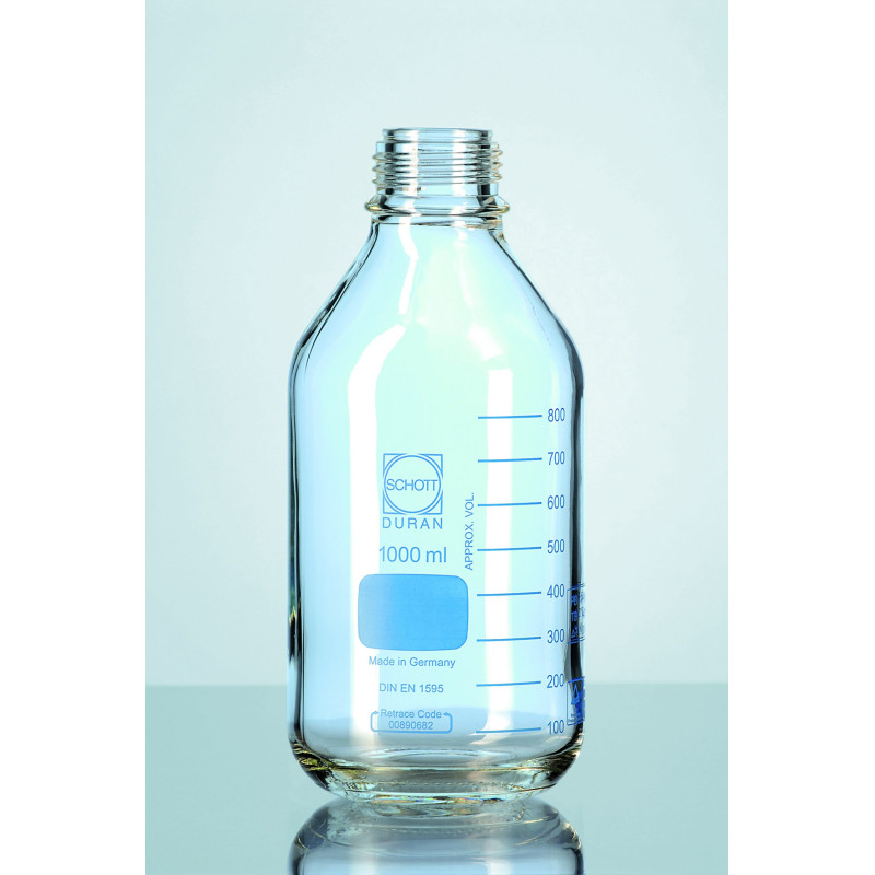FLACON ISO EN VERRE BRUN DURAN COL A VIS GL 45 RESISTANT A LA PRESSION 500 ml