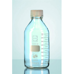 FLACON ISO QUALITE PREMIUM EN VERRE DURAN COL A VIS GL 45 AVEC BOUCHON 100 ML