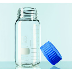 FLACON ISO EN VERRE TRANSPARENT DURAN COL A VIS GL 80 AVEC BOUCHON 1000 ML