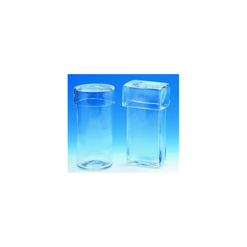 CUVE DE COLORATION CYLINDRIQUE EN VERRE, 40 x 85 mm