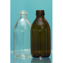 FLACON SIROP EN VERRE BRUN AVEC BAGUE PILFERPROOF PP 28 MM CAPACITE 250 ML PAR 60