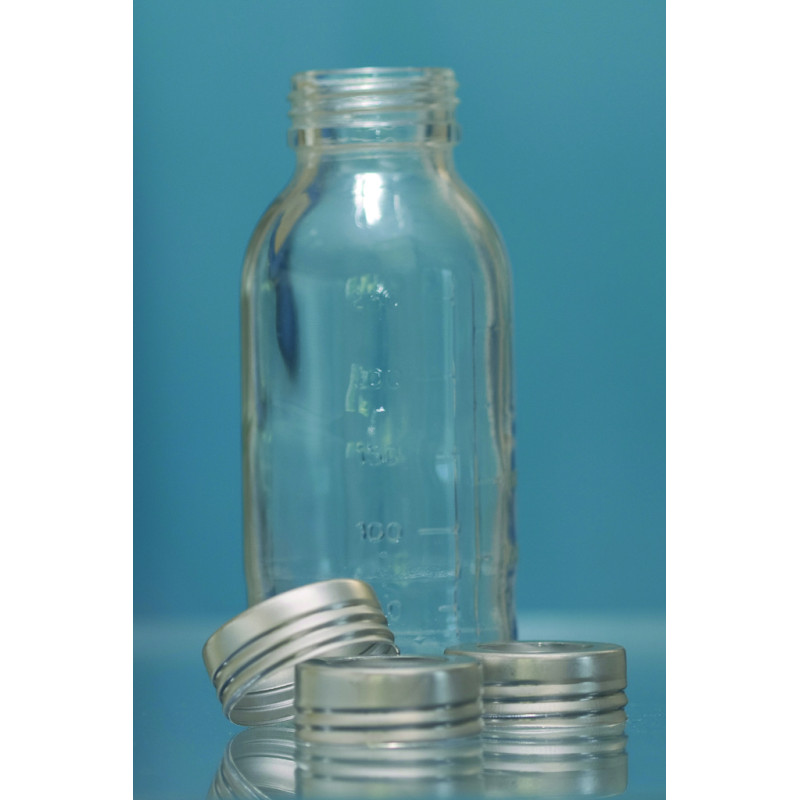 FLACON PLASMA EN VERRE TRANSPARENT DE TYPE I BAGUE PHARMACIE PH 40 MM CAPACITE 500 ML PAR 24