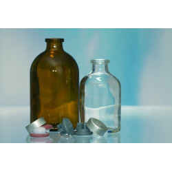 FLACON ANTIBIOTIQUE EN VERRE TRANSPARENT TYPE III COL A SERTIR DIAMETRE EXT. 20 MM CAPACITE 15 ML PAR 168