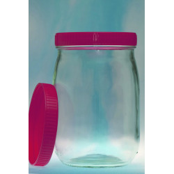 BOCAL EN VERRE TRANSPARENT AVEC BAGUE TYPE PHARMACIE, DIAMETRE 100 MM CAPACITE 1000 ML PAR 6