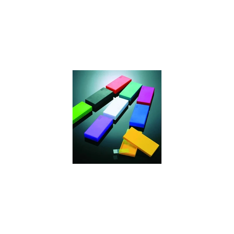 BOITE POUR 50 LAMES DE MICROSCOPE COULEUR JAUNE