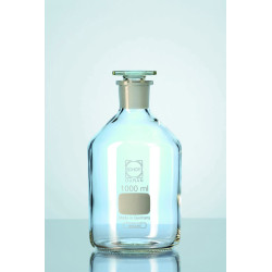 FLACON EN VERRE TRANSPARENT DURAN COL ETROIT RODE 29/32 BOUCHON VERRE 2000 ML