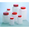 FLACON CARRE EN POLYETHYLENE A COL LARGE, STERILE PAR IRRADIATION AVEC BOUCHON A LEVRE RENTRANTE, 500 ML PAR 175