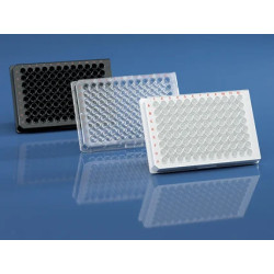 PLAQUE DE MICROTITRATION EN PS TRANSPARENT BRAND, LIPOGRADE, 96 PUITS RONDS 0,35 ML FOND PLAT PAR 100