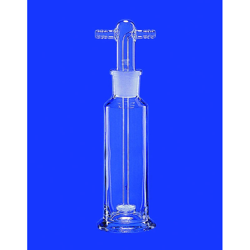 FLACON LAVEUR POUR GAZ SELON DRECHSEL EN VERRE DURAN, COL RODE 29/32, SANS DIFFUSEUR, 100 ML