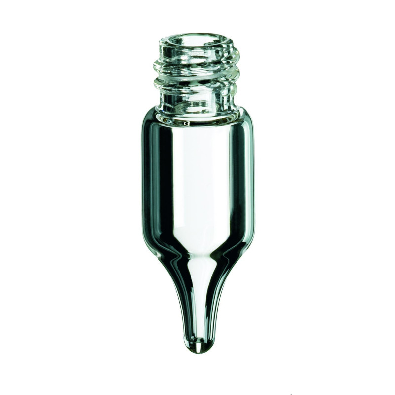 FLACON EN VERRE 1,1 ML COL ETROIT A VIS DN8 A FOND POINTU PAR 1000
