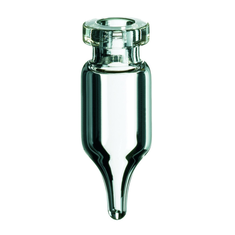FLACON DE CHROMATOGRAPHIE EN VERRE A FOND POINTU, 1,1 ml COL A SERTIR DN11 PAR 1000