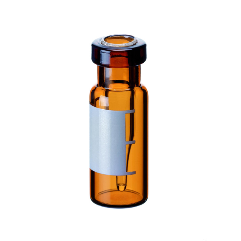 MICRO-FLACON EN VERRE BRUN AVEC INSERT INCORPORE, 0,2 ML A SERTIR DN11 PAR 1000