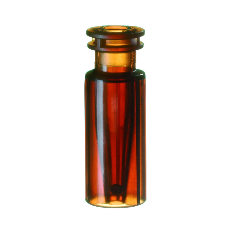MICRO-FLACON EN PMP BRUN A CLIPSER DN11, AVEC INSERT EN VERRE CONIQUE INCORPORE 0,2 ML PAR 1000