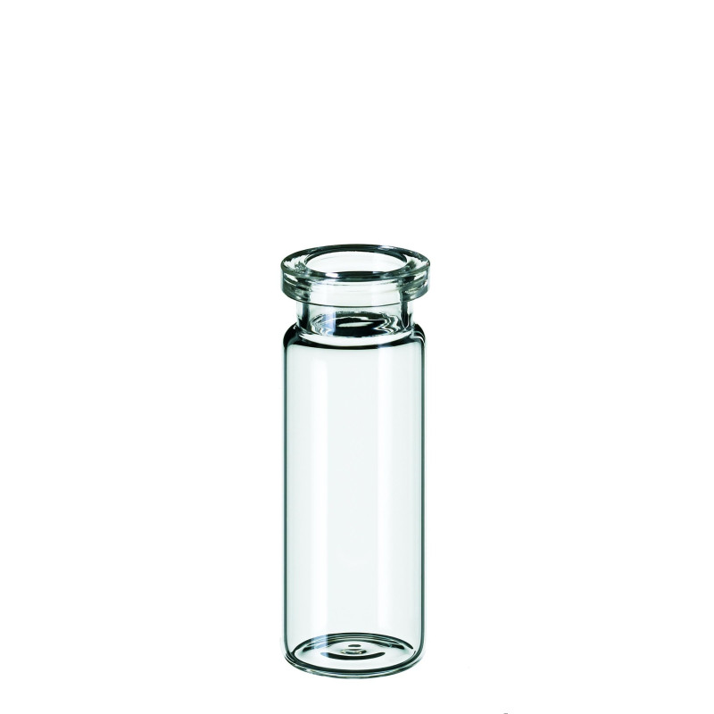 FLACON EN VERRE BRUN COL A SERTIR DN20 FOND ARRONDI 10 ML 22,5 X 46 MM, POUR ESPACE DE TETE PAR 1000