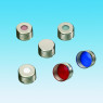 CAPSULE MAGNETIQUE A VIS, ORIFICE CENTRAL 8 MM AVEC SEPTUM SILICONE BLANC/PTFE BLEU PAR 1000