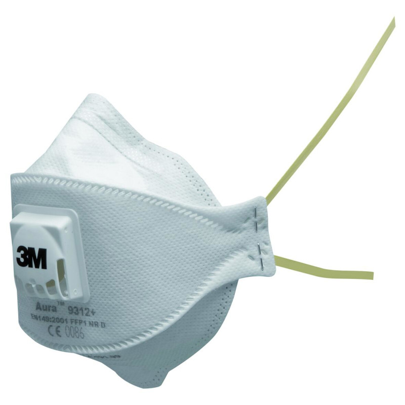 MASQUE DE PROTECTION ANTI-POUSSIERES 3M TYPE AURA 9332+ FFP3 AVEC VALVE PAR 10