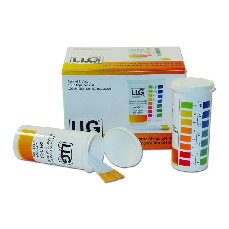 BANDELETTE INDICATRICE DE PH PREMIUM 0 - 14 PAR 100 (TUBE CYLINDRIQUE AVEC BOUCHON A CLIPSER)