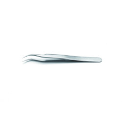PINCE BRUCELLE EN ACIER INOX TYPE DUMONT, FORME COURBEE 45° EXTRA-FINE, LONGUEUR 115 mm