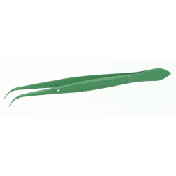 PINCE BRUCELLE EN ACIER INOX FORME COURBE, BOUTS POINTUS, AVEC REVETEMENT PTFE