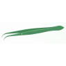 PINCE BRUCELLE EN INOX FORME COURBEE, BOUTS POINTUS LONGUEUR 130 mm, AVEC REVETEMENT PTFE
